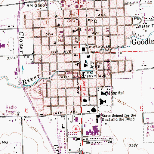 Topographic Map of Gibbons Elementary School, ID