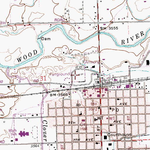Topographic Map of Gooding County Fairgrounds, ID