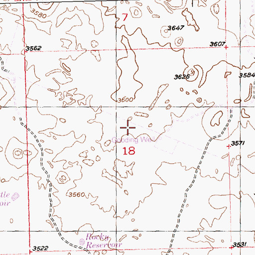 Topographic Map of Gooding Well, ID