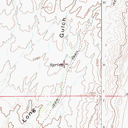 Topographic Map of Long Gulch Spring, AZ