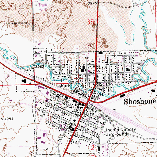 Topographic Map of Lincoln School, ID