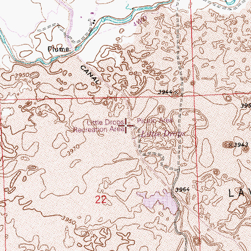 Topographic Map of Little Drops Recreation Area, ID