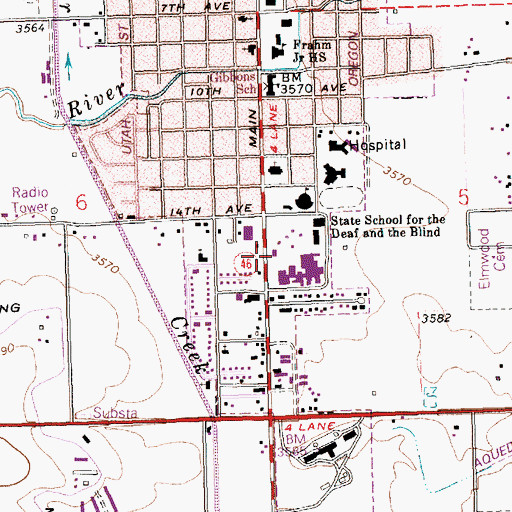 Topographic Map of Idaho School for the Deaf and Blind, ID