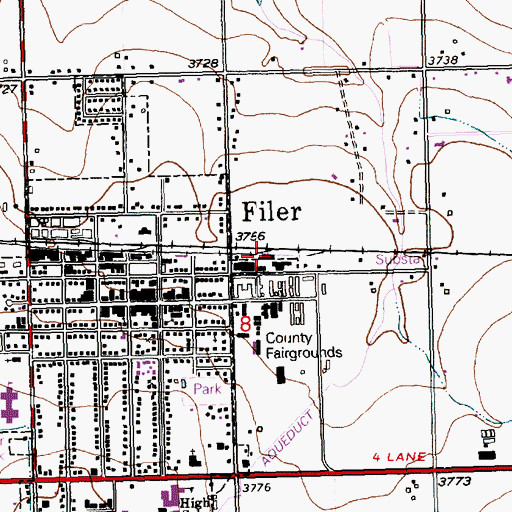 Topographic Map of Twin Falls County Fairgrounds, ID