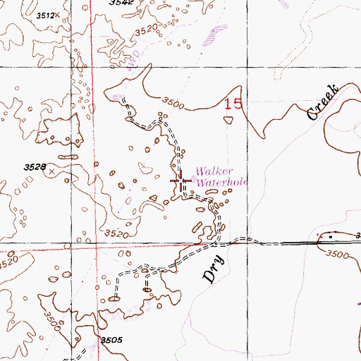 Topographic Map of Walker Waterhole, ID