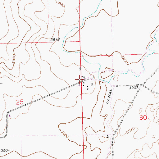 Topographic Map of Bacon Reservoir Ranch (historical), ID