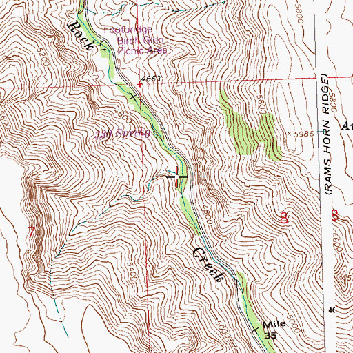 Topographic Map of Big Bluff Picnic Ground (historical), ID