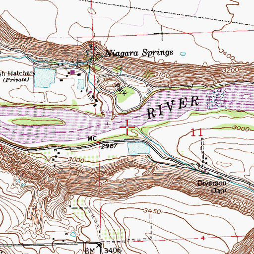 Topographic Map of Cedar Draw, ID