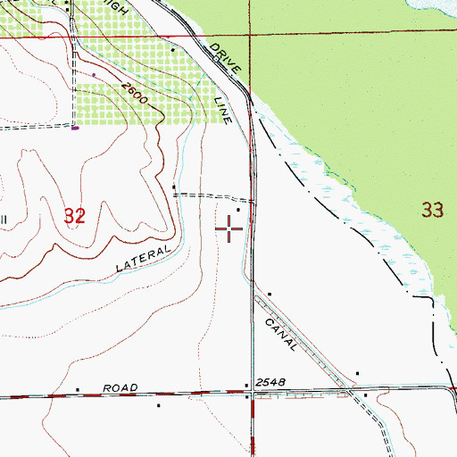 Topographic Map of Deer Flat High Line Canal, ID