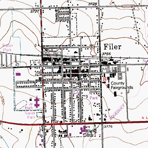 Topographic Map of Filer, ID