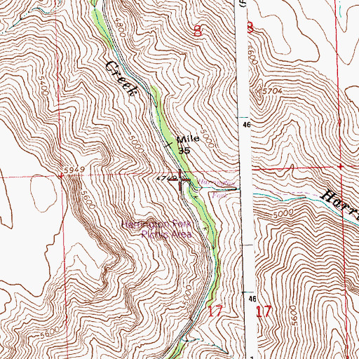Topographic Map of Harrington Fork, ID
