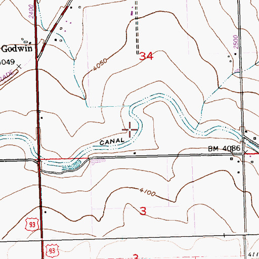 Topographic Map of High Line Canal, ID