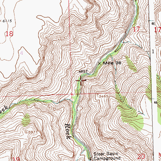 Topographic Map of Juniper Spring Campground (historical), ID