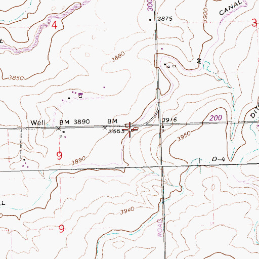 Topographic Map of M Canal, ID