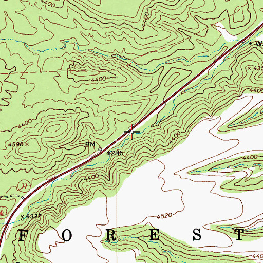 Topographic Map of Lower Wood Camp Spring, AZ