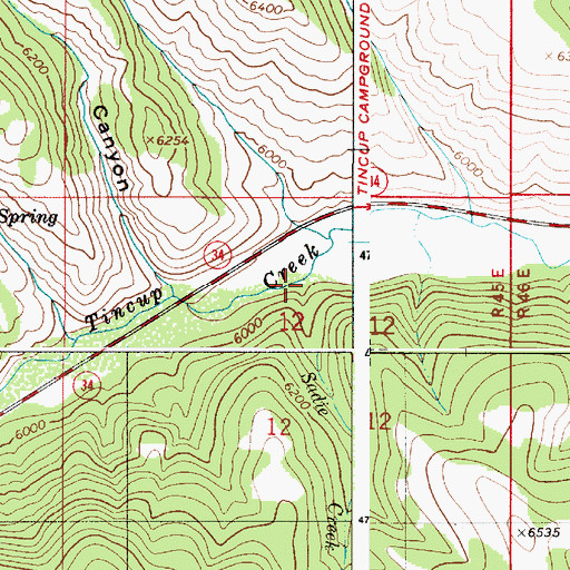 Topographic Map of Sadie Creek, ID