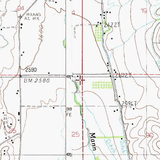 Topographic Map of Saling School, ID