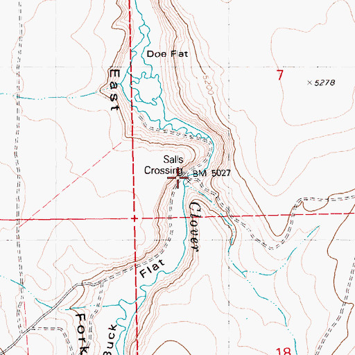 Topographic Map of Salls Crossing, ID