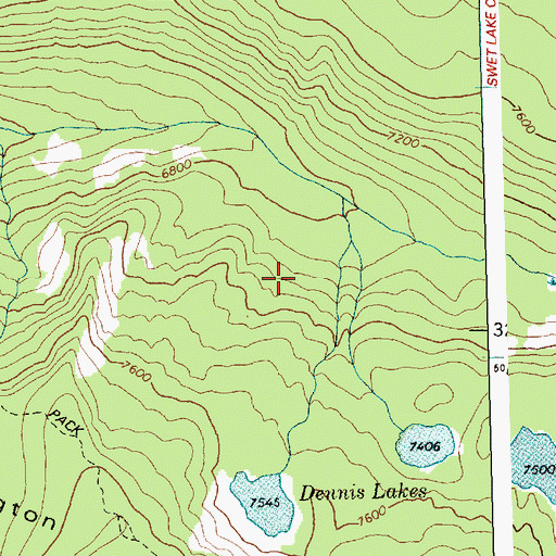 Topographic Map of Salmon River Breaks Primitive Area, ID