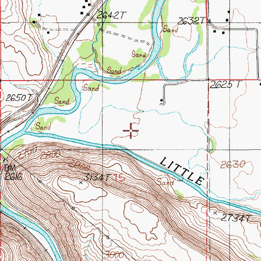 Topographic Map of Salubria Valley, ID