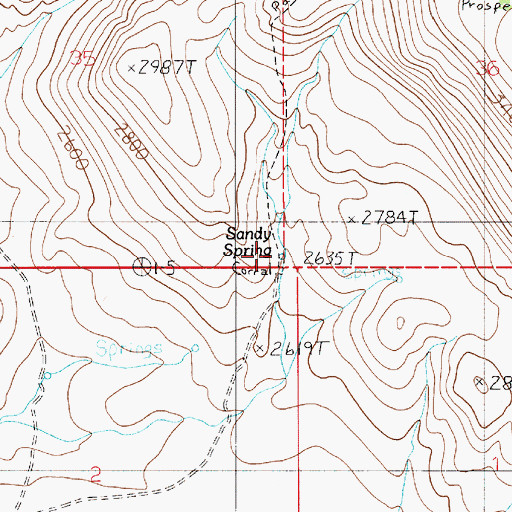 Topographic Map of Sandy Spring, ID