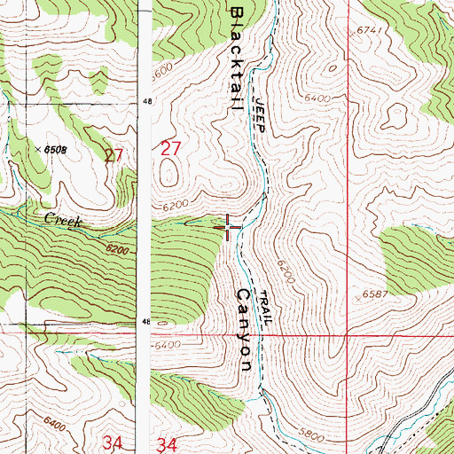 Topographic Map of Sawmill Creek, ID