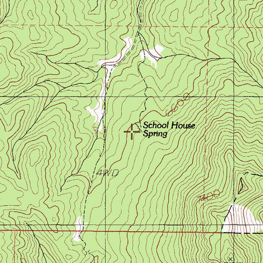 Topographic Map of School House Spring, ID