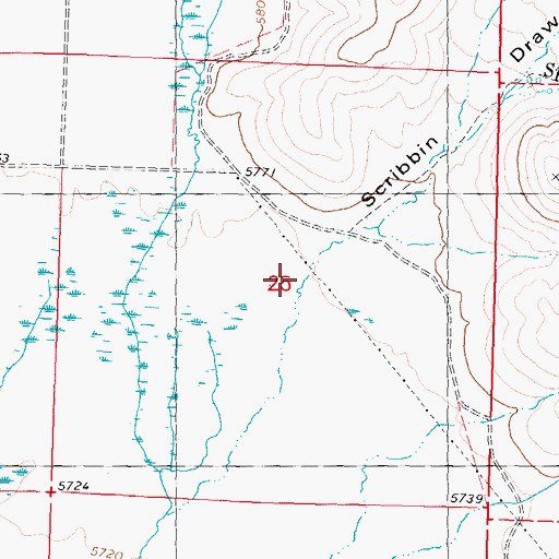Topographic Map of Scribbin Draw, ID