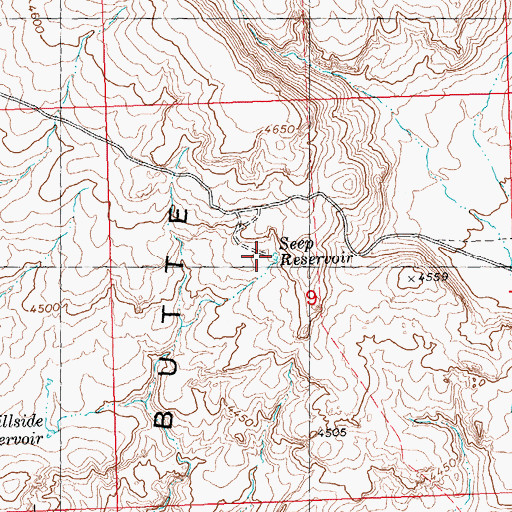 Topographic Map of Seep Reservoir, ID