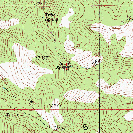 Topographic Map of Seep Spring, ID