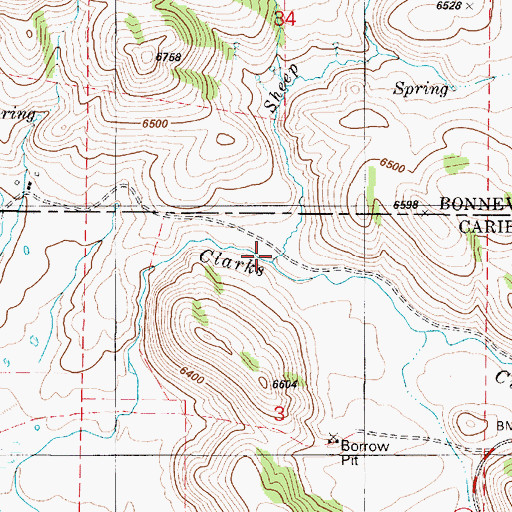 Topographic Map of Sheep Creek, ID