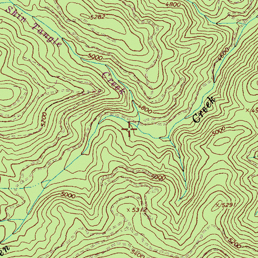 Topographic Map of Shin Tangle Creek, ID