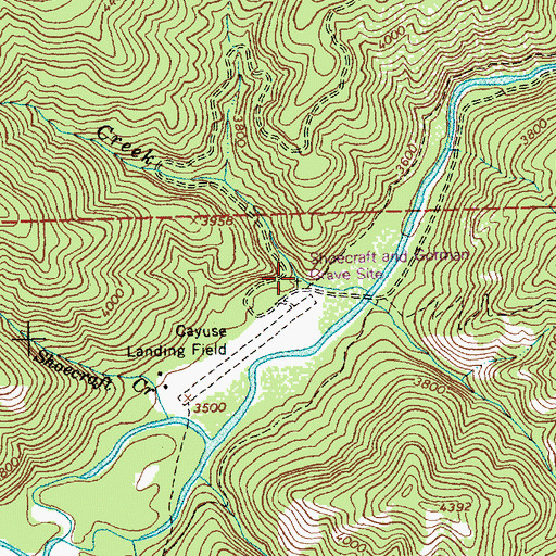 Topographic Map of Shoecraft and Gorman Grave Site, ID