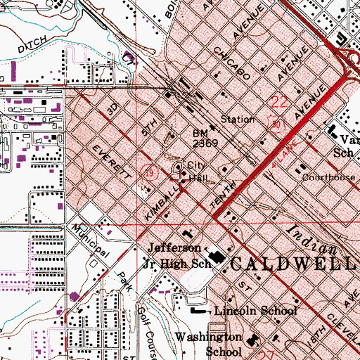 Topographic Map of Shoppers Plaza, ID