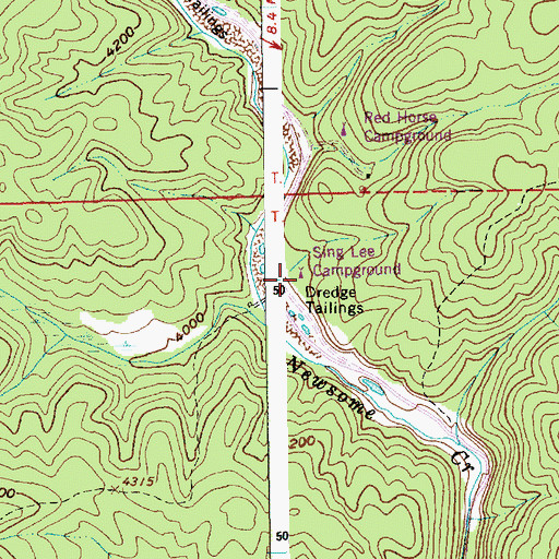 Topographic Map of Sing Lee Campground, ID
