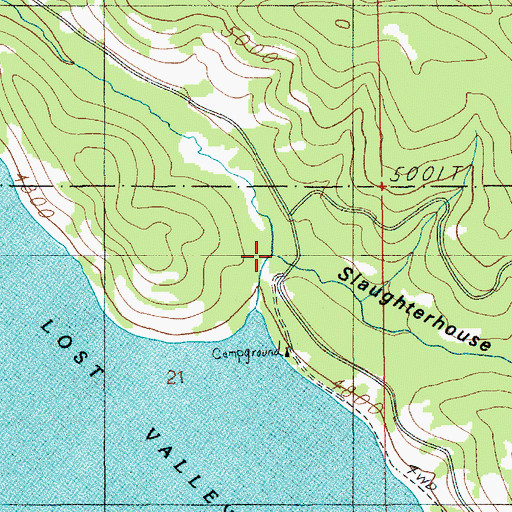 Topographic Map of Slaughterhouse Gulch, ID