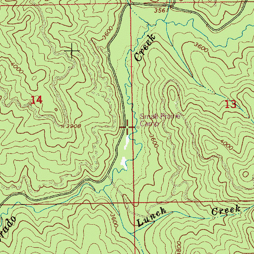 Topographic Map of Small Prairie Camp, ID