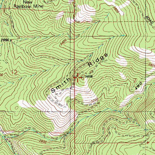 Topographic Map of Smith Ridge, ID