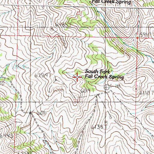 Topographic Map of South Fork Fall Creek Spring, ID