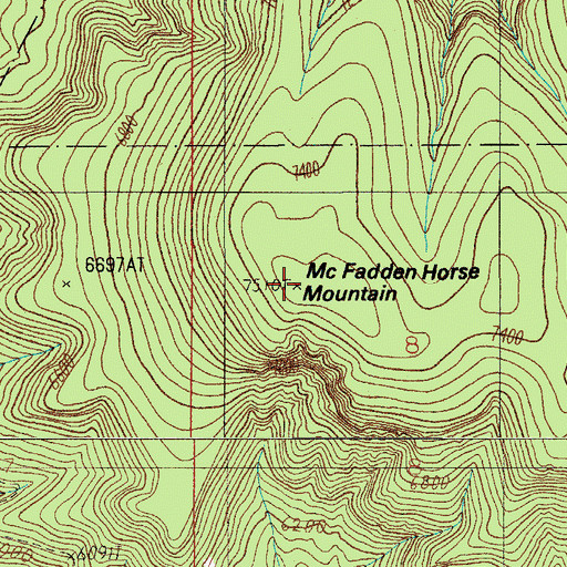 Topographic Map of McFadden Horse Mountain, AZ