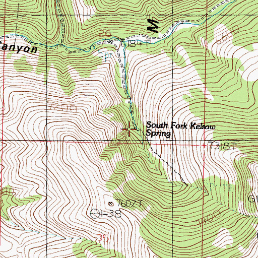 Topographic Map of South Fork Kelsaw Spring, ID