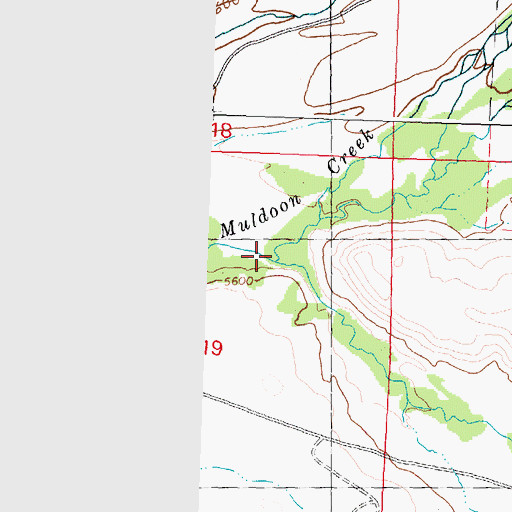 Topographic Map of South Fork Muldoon Creek, ID