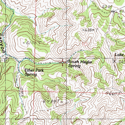 Topographic Map of South Heglar Spring, ID