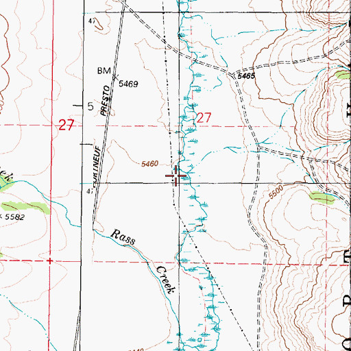 Topographic Map of Spring Creek, ID