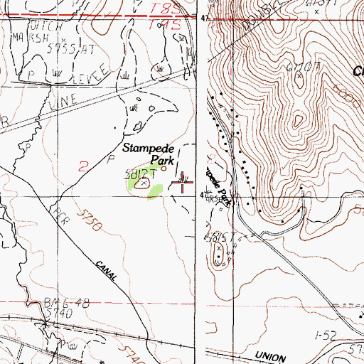 Topographic Map of Stampede Park, ID