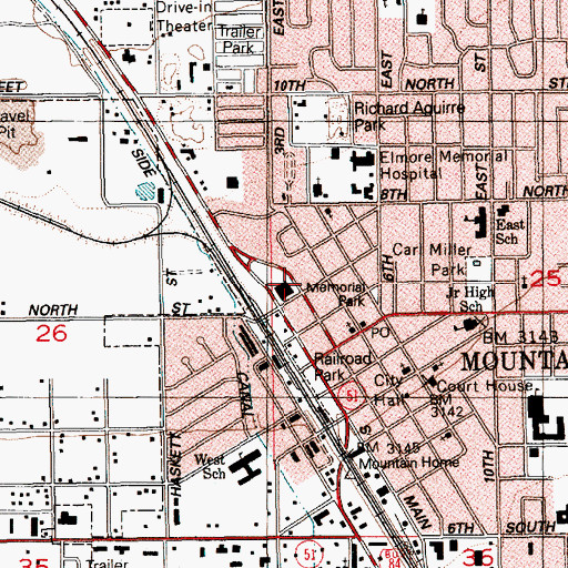 Topographic Map of Stardust Plaza, ID