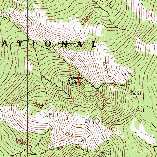 Topographic Map of Steep Spring, ID