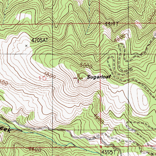 Topographic Map of Sugarloaf, ID