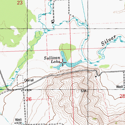 Topographic Map of Sullivan Lake, ID