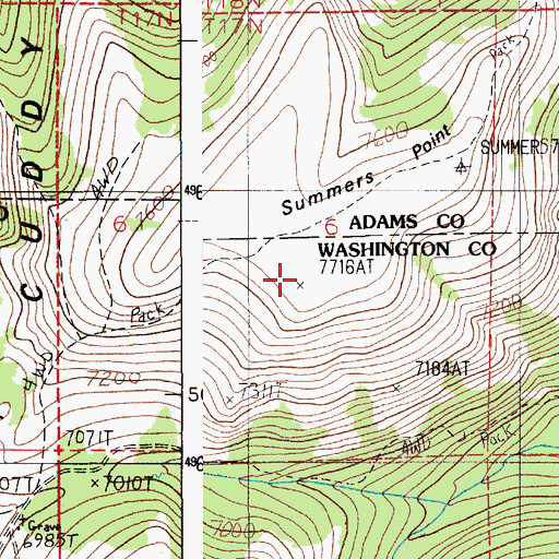 Topographic Map of Summers Point, ID